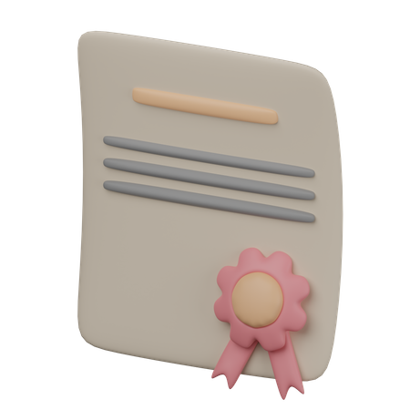 Certificate  3D Icon