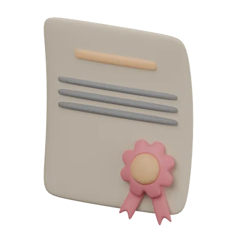 Certificate  3D Icon