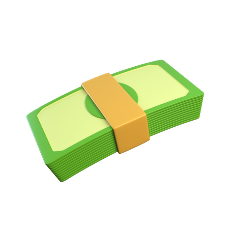 Dollar Bundle Bent  3D Icon