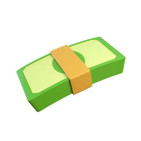 Dollar Bundle Bent  3D Icon