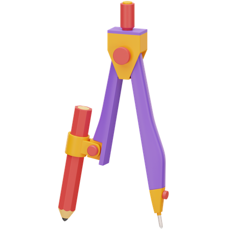 Drawing Compass Math Geometry Tools  3D Icon