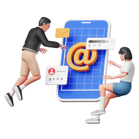 Email App Design  3D Illustration