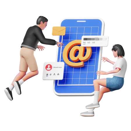 Email App Design  3D Illustration