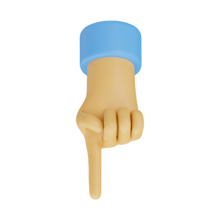 Finger down hand gesture  3D Icon