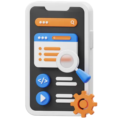 Mobile App Testing  3D Icon