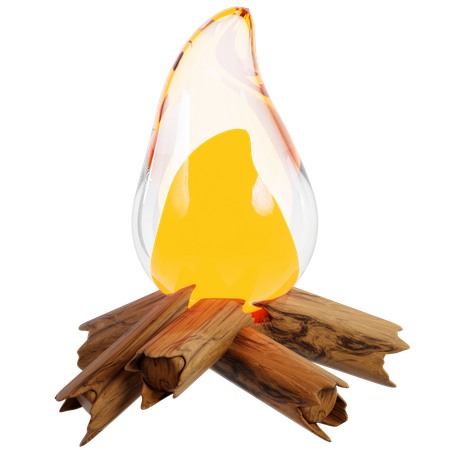 Realistic Bonfire Glass Sculpture  3D Icon