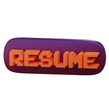 Resume Button  3D Icon