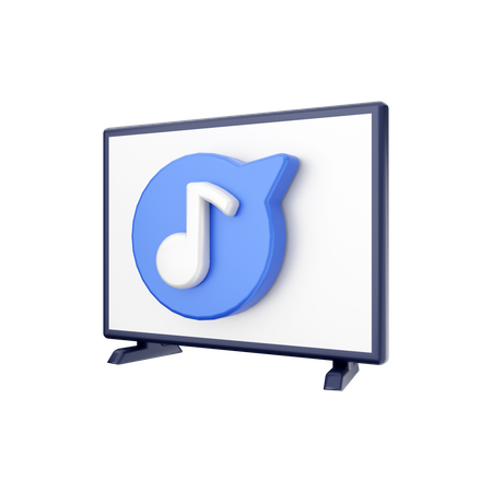 Smart Tv Music Player  3D Illustration