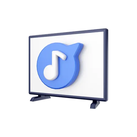 Smart Tv Music Player  3D Illustration