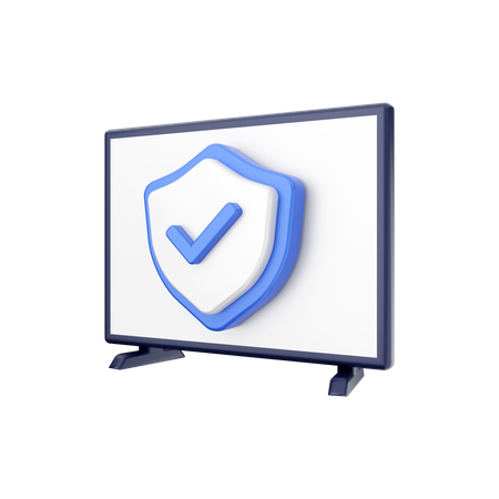 Smart Tv Security System  3D Illustration