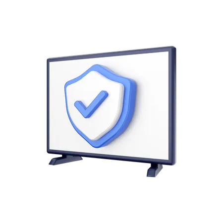 Smart Tv Security System  3D Illustration