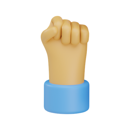 Solidarity fist hand gesture  3D Icon