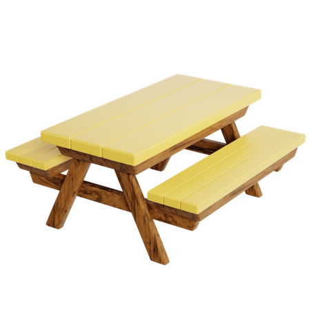 Sturdy Wooden Camping Table  3D Icon