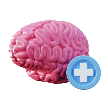 Stylized Brain Health  3D Icon