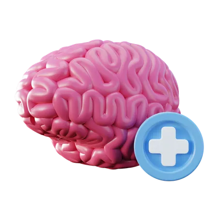 Stylized Brain Health  3D Icon