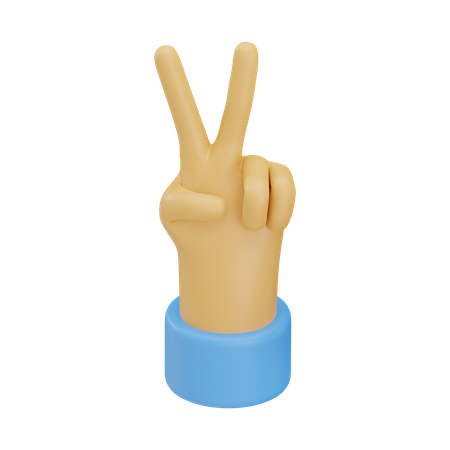 Victory hand gesture  3D Icon