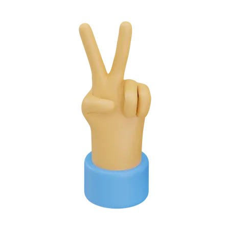 Victory hand gesture  3D Icon