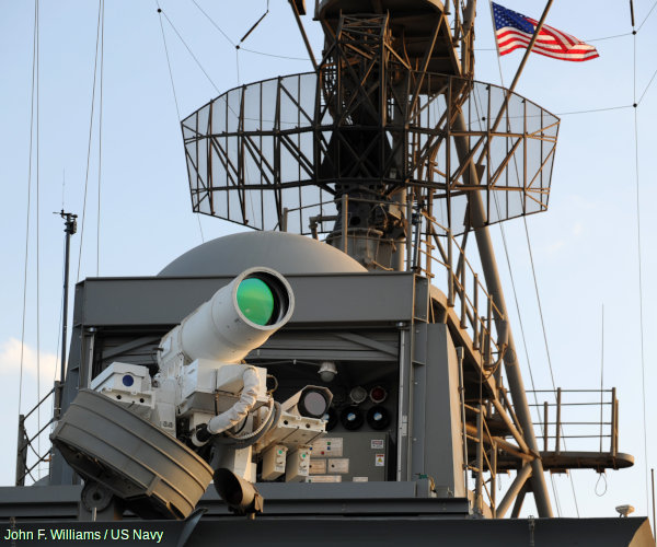 Laser Weapon System (LaWS) on board the USS Ponce.