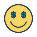 dollar, face, money, smiley