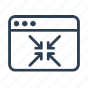 app, application, arrows, browser, minimize, resize, window
