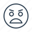 angry, avatar, emoticon, emotion, face, smiley, unhappy 