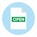 document, file, open, paper