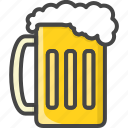 alcohol, beer, beverage, filled, food, glass, outline