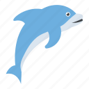 cartoon fish, dolphin, mammal, sea life, whale