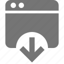 download, window, application, arrow, down