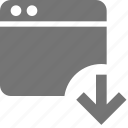 download, window, application, arrow, down