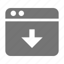 download, window, application, arrow, down