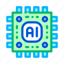 artificial, intelligence, microchip icon