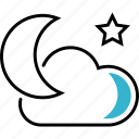 louds, moon, sky, weather, night