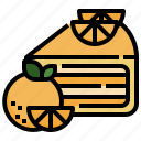 orange, cake, bakery, food, restaurant, slice, dessert