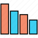 bar, bars, chart, descending icon