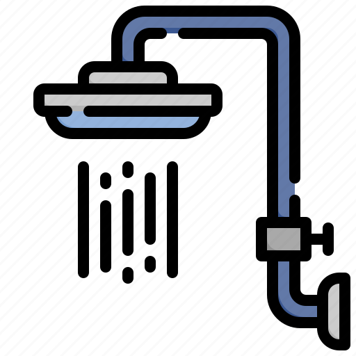 Shower, water, bathroom, head, furniture, and, household icon - Download on Iconfinder