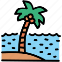 beach, coconut, sea, tree