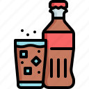 softdrink, cola, drink, beverage, bottle, glass