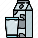 milk, box, glass, drink, beverage, breakfast