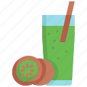 kiwi, juice, fruit, drink, beverage, glass