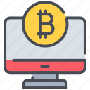 bitcoin, computer, cryptocurrency, display, lcd, monitor, profit