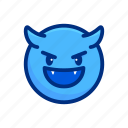 emoji, emoticon, emotion, evil laugh, expression, face, smiley