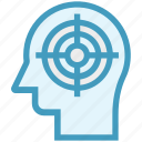 focus, head, human head, mind, target, thinking