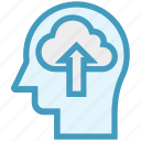 cloud, head, human head, mind, thinking, up arrow