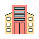 city, hotel, office icon, • building