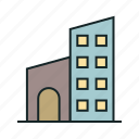 hotel, hotel building, real icon, • building