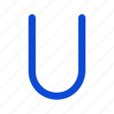 alphabet, letter, u