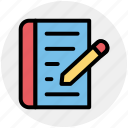 document, file, page, pen, pencil, sheet, text