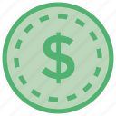 coin, dollar, money, sign icon