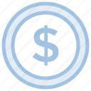 coin, dollar, money, sign icon